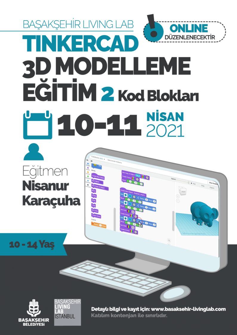 Tinkercad 3D Modelleme Eğitim Programı 2 Kod Blokları